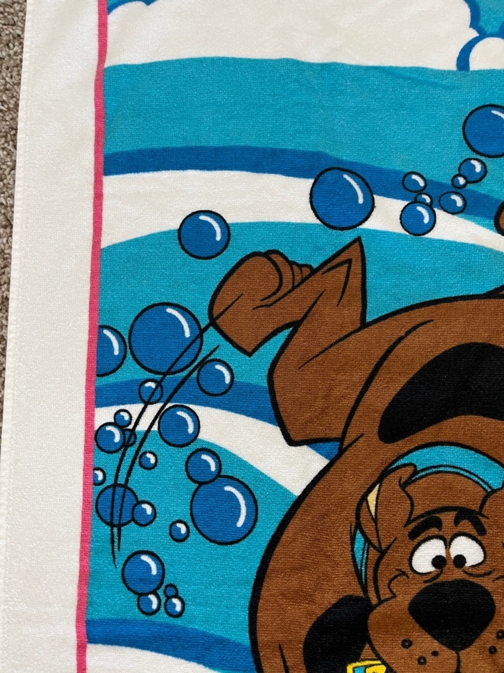 Vintage 2002 Scooby-Doo Underwater Beach Towel Cartoon Network Karsten Brazil - Picture 7 of 15